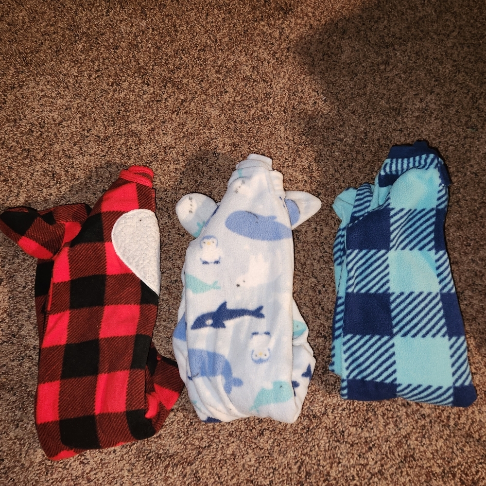 Set of Three Fleece 9month Sleepers